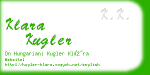 klara kugler business card